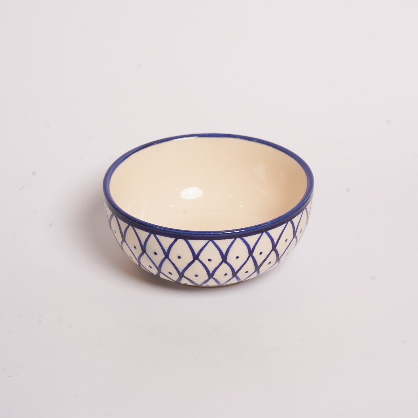 Caffeine Ceramic Handmade Blue Spider Design katori Bowls (200 Ml, Set of 6) - Caffeine Premium Stoneware