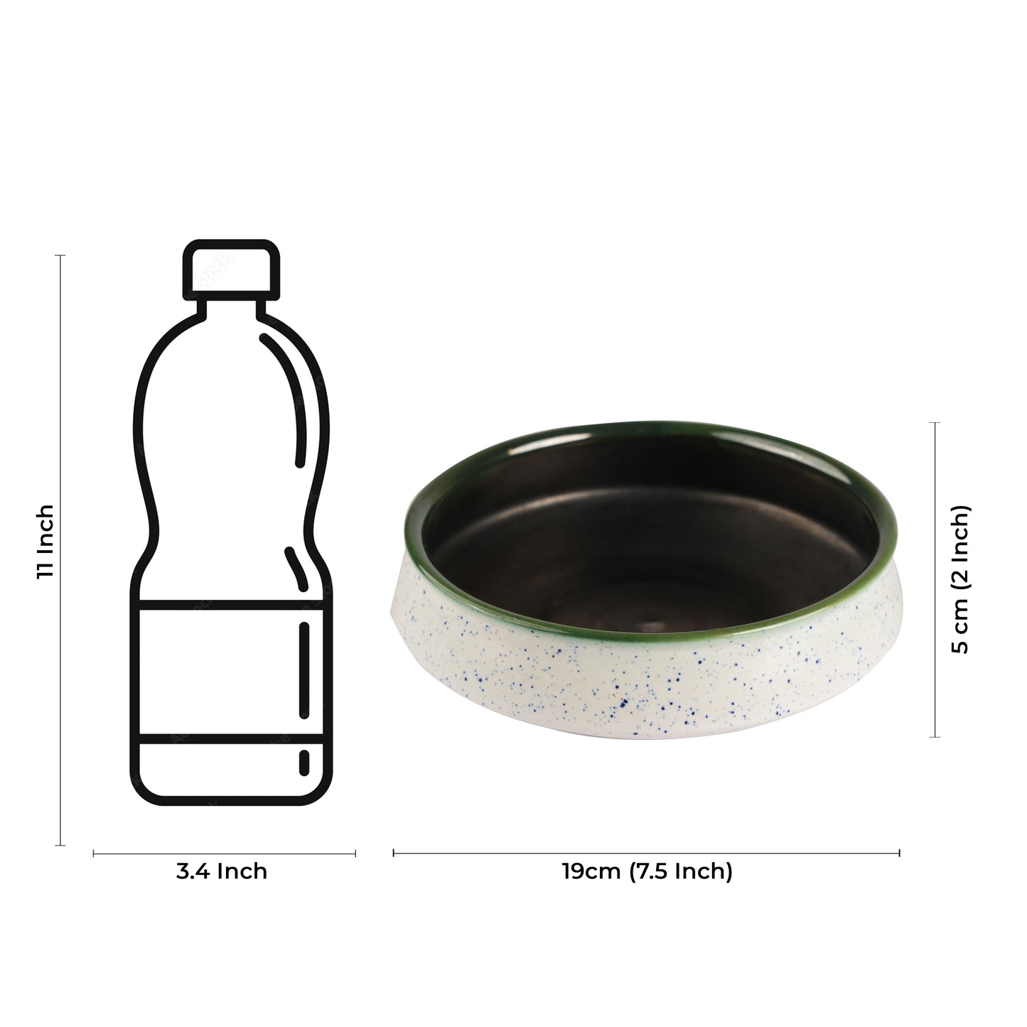 Caffeine Ceramic Handmade White & Black Studio Serving Bowl (Set of 3) - Caffeine Premium Stoneware