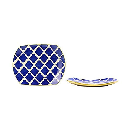 Caffeine Ceramic Rectangular Snack Plate – Umrao Design (Set of 6)
