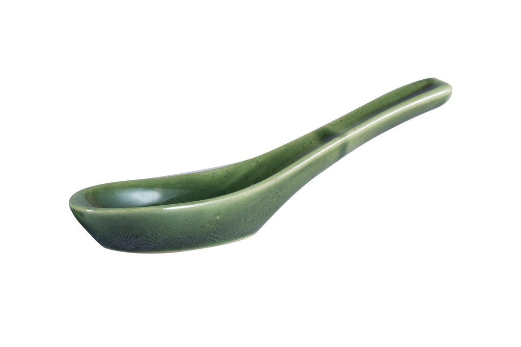 Caffeine Ceramic Handmade Green Bubble Double Handled Soup Bowl with Spoon (Set of 2) - Caffeine Premium Stoneware