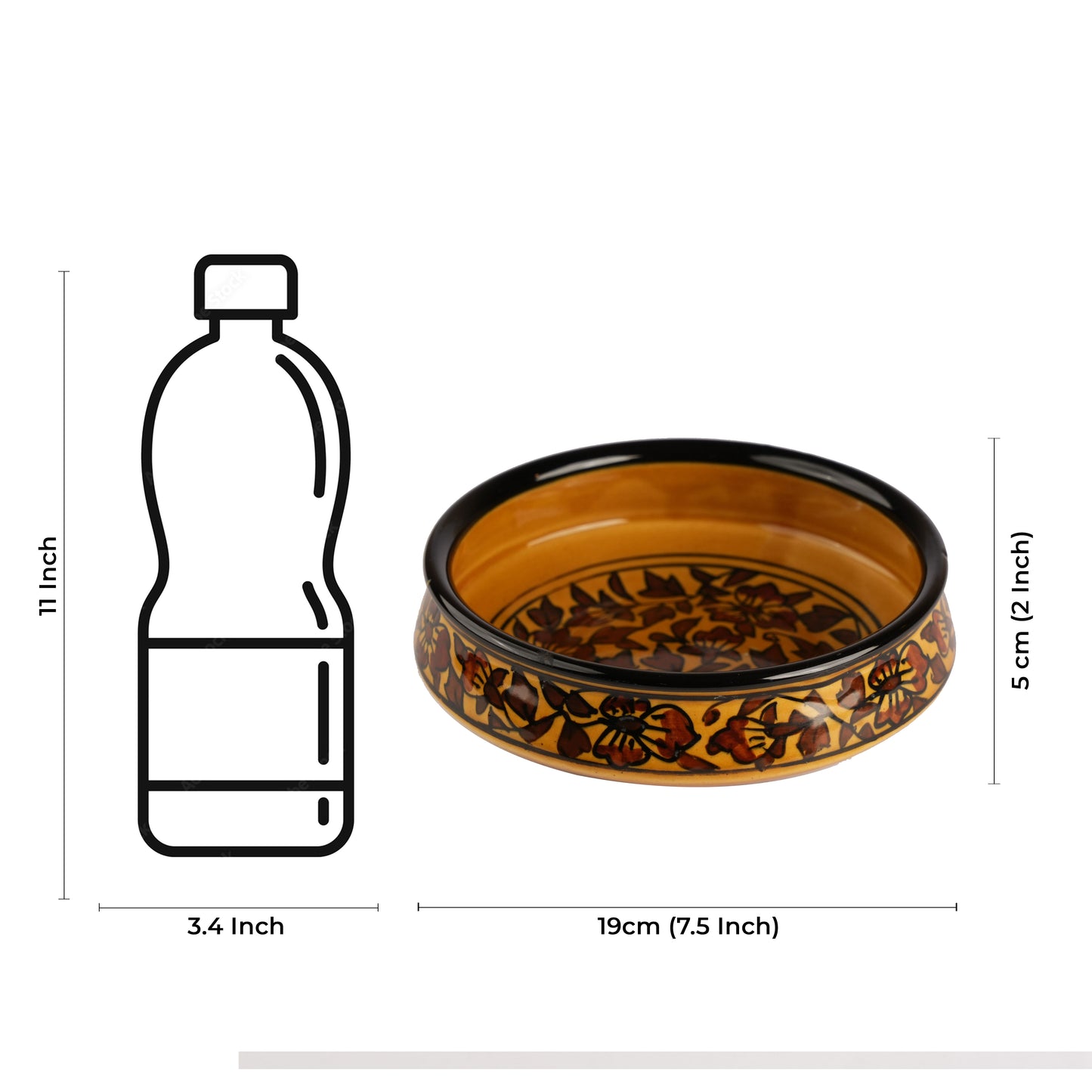 Caffeine Ceramic Handmade Brown Sehra Handi design Serving Bowl (Set of 3) - Caffeine Premium Stoneware