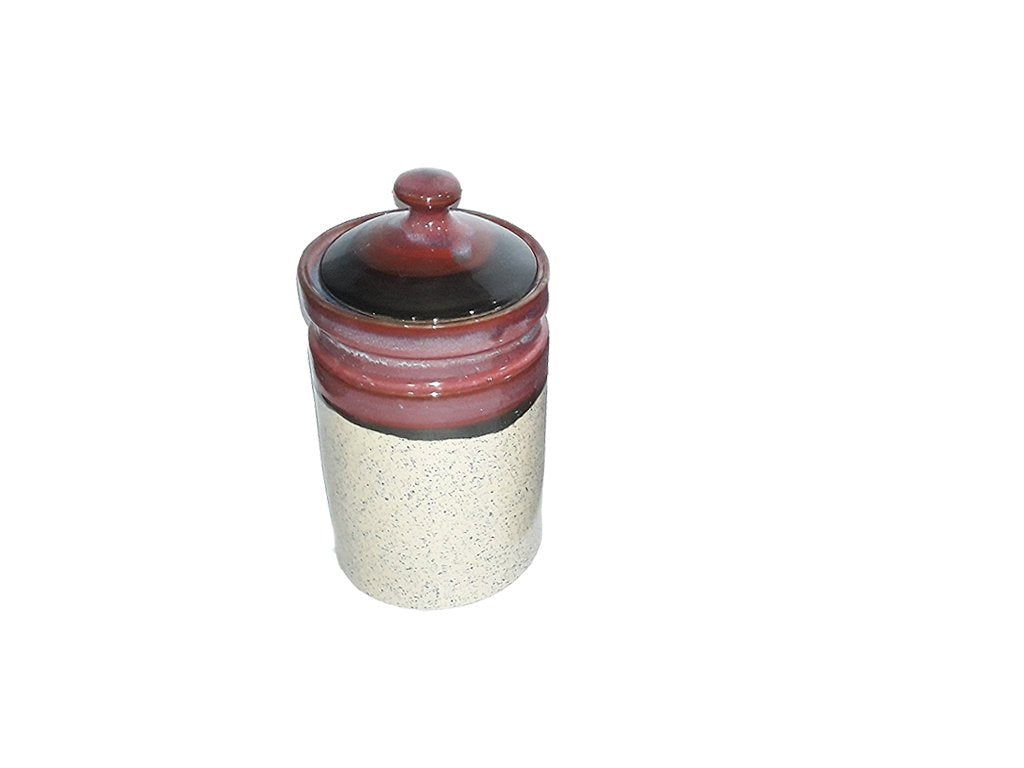 Caffeine Ceramic Stoneware Handmade Multi colour Barni/Pickle Jar (Set of 3) - Caffeine Premium Stoneware