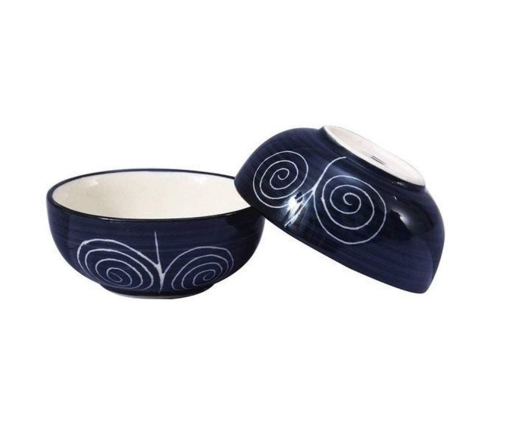 Caffeine Ceramic Handmade Black Doodle Combo Dinner set of 12 pcs