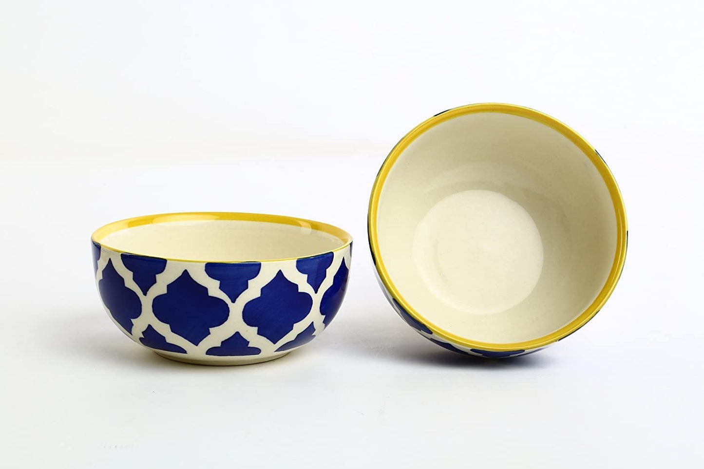 Caffeine Ceramic Handmade Blue Umrao Combo Dinner Set (4 pcs.)