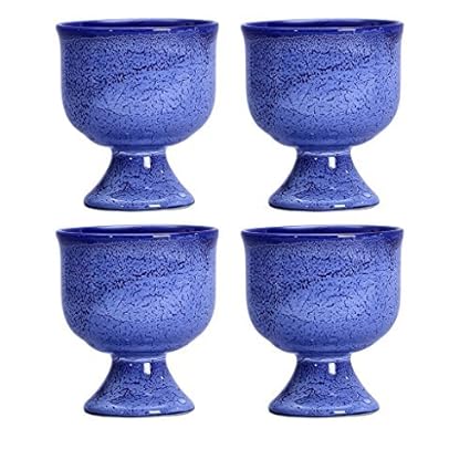 Caffeine Ceramic Handmade blue Icecream Cup (Set of 6) - Caffeine Premium Stoneware