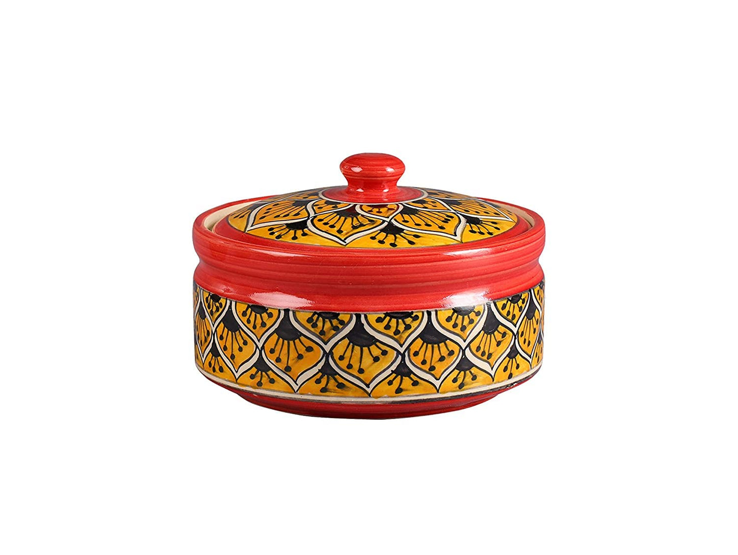 Caffeine Ceramic Handmade Orange Morocco Serving Casserole with Lid (Set of 3) - Caffeine Premium Stoneware
