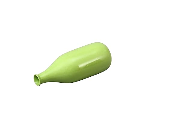 Caffeine Ceramic Handmade Light Green Bottle Shape Vase (1 Pc)
