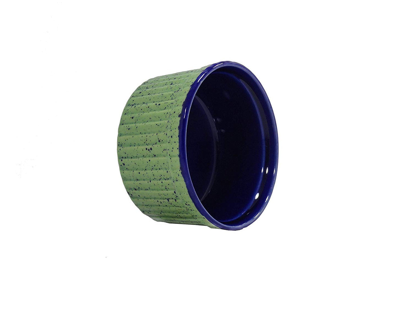 Caffeine Ceramic Handmade Green and Glossy Blue Ramekins Bowls – (Set of 2, 150 ml) - Caffeine Premium Stoneware