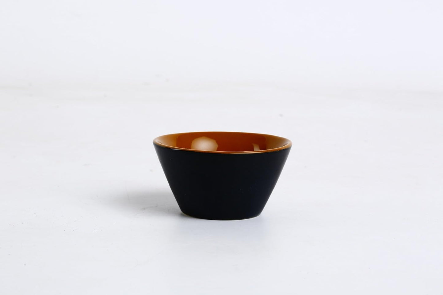 Caffeine Ceramic Handmade Black Matte and Brown Dessert Bowl (Set of 6, 150 ml) - Caffeine Premium Stoneware