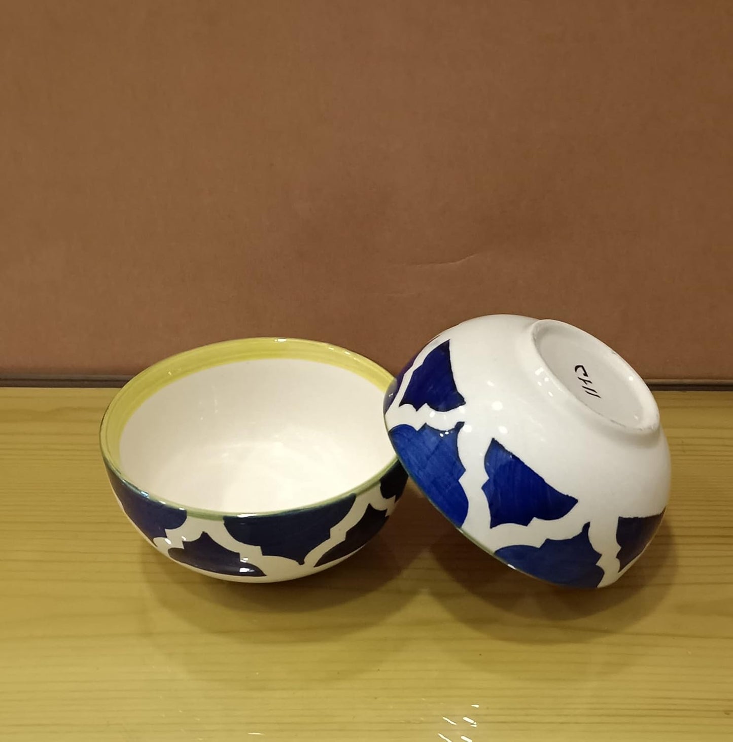 Caffeine Ceramic Handmade Blue Umrao Combo Dinner Set (set of 11 pcs)