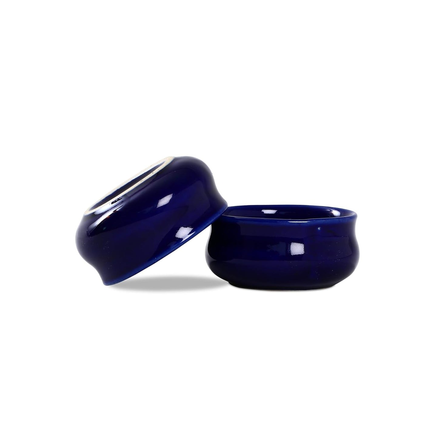 Caffeine Ceramic Stoneware Handmade Glossy Blue Dip and Sauce (Set of 4, 50 ml) - Caffeine Premium Stoneware
