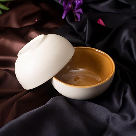 Caffeine Ceramic Handmade White Matte Combo Dinner Set of 4 - Caffeine Premium Stoneware