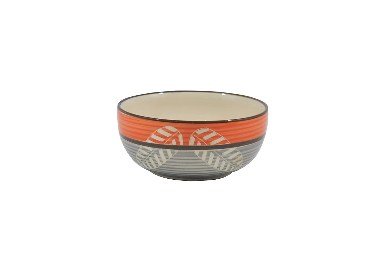 Caffeine Ceramic Handmade Orange Leaf Dinner Set (19 pcs.)
