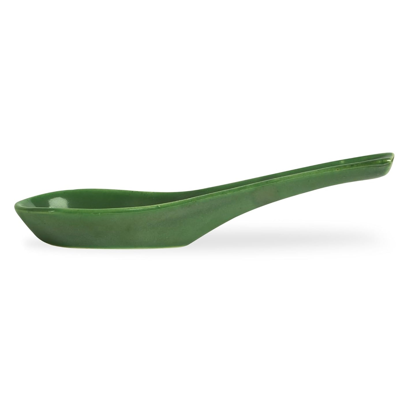 Caffeine Ceramic Handmade Green & Black Double Handle Soup Bowl with spoon set of 6 - Caffeine Premium Stoneware