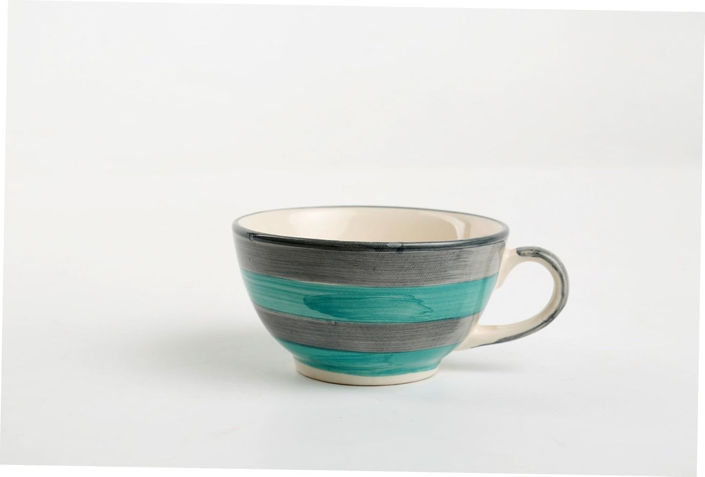 Caffeine Ceramic Handmade Sea Green 2 in 1 Tea Pot (Set of 2, Kettle with Cup)