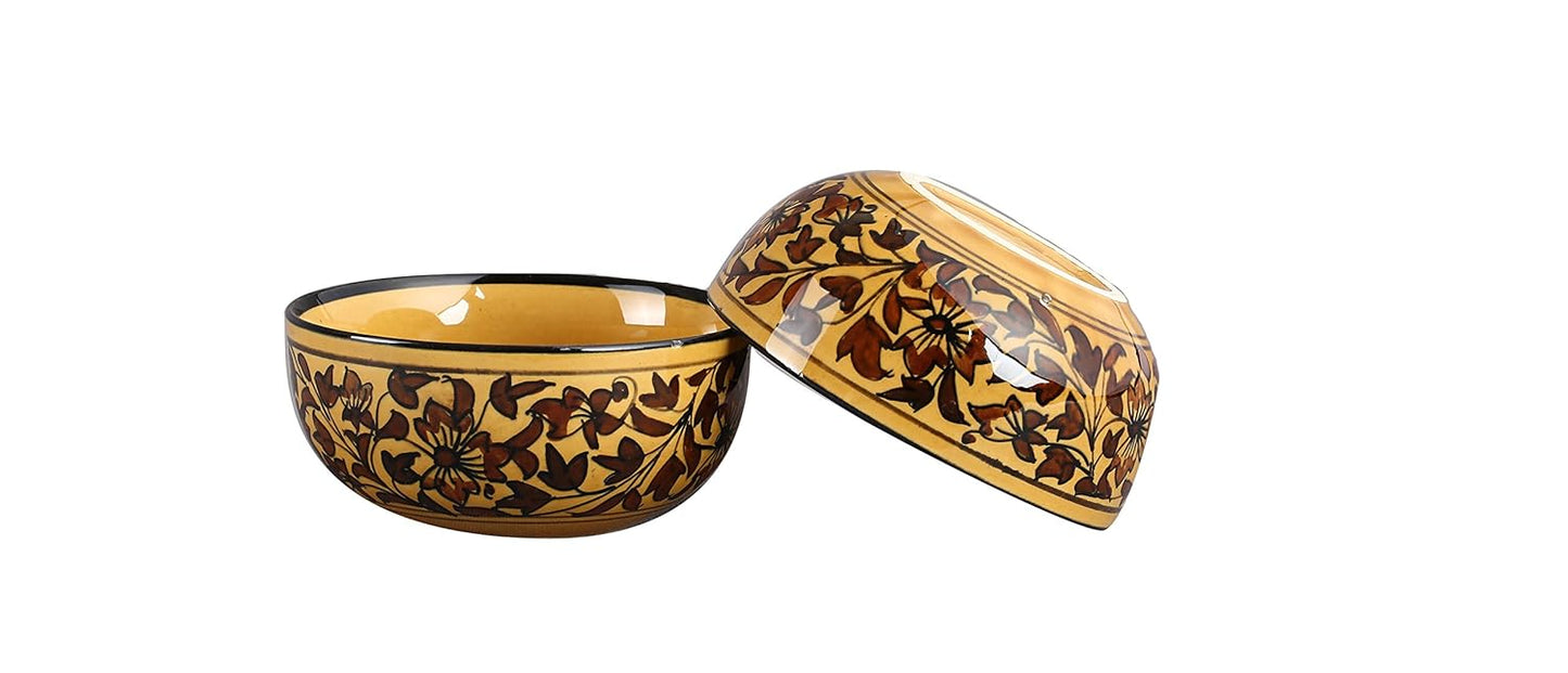 Caffeine Ceramic Handmade Brown Sehra Dinner Set (19 pcs.)
