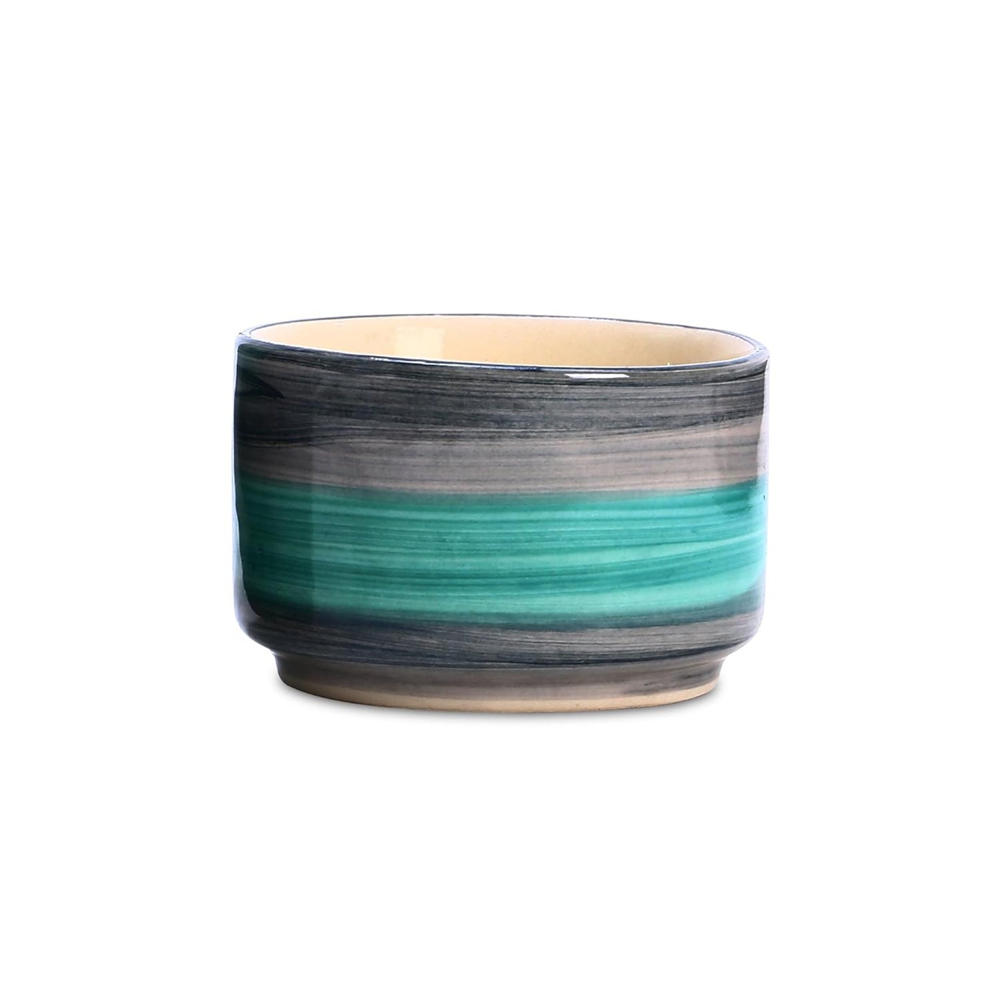 Caffeine Ceramic Stoneware Handmade Sea Green Dip and Sauce (Set of 4, 50 ml) - Caffeine Premium Stoneware