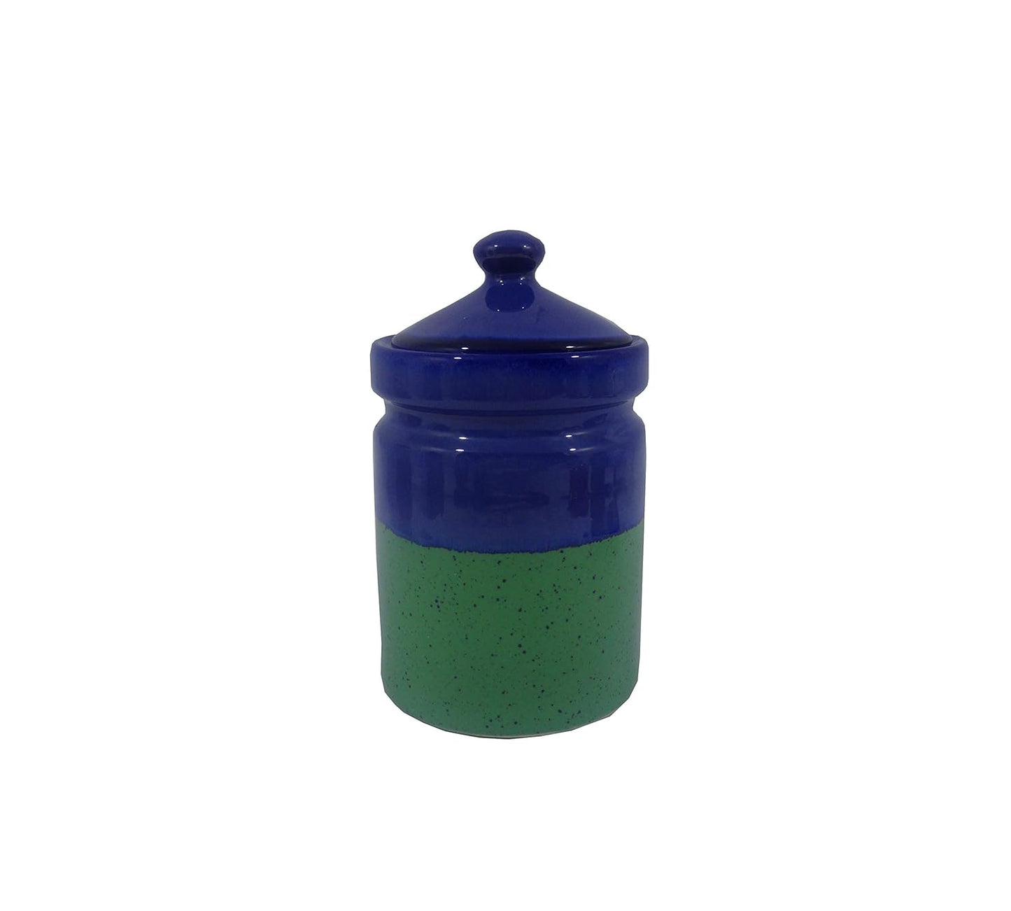 Caffeine Handmade Stoneware Ceramic Blue & Green Studio Barni/Pickle Jar (Set of 3) - Caffeine Premium Stoneware