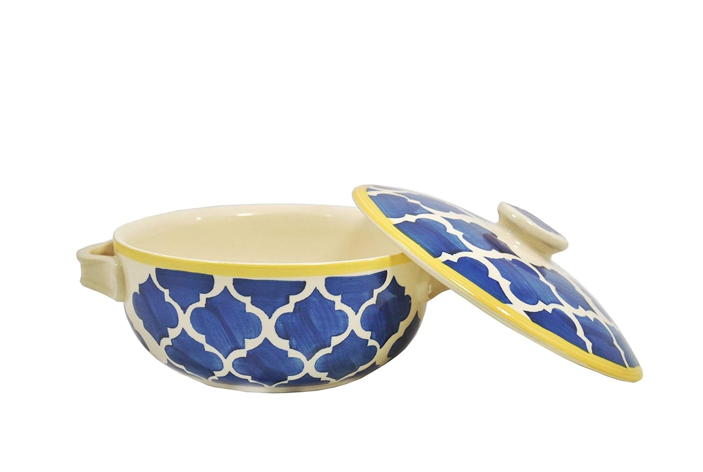 Caffeine Ceramic Handmade Stoneware Blue Umrao Dinner Set (19 pcs)