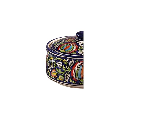 Caffeine Ceramic Handmade Blue Jaipuri Serving Donga Casserole Large (set of 1)