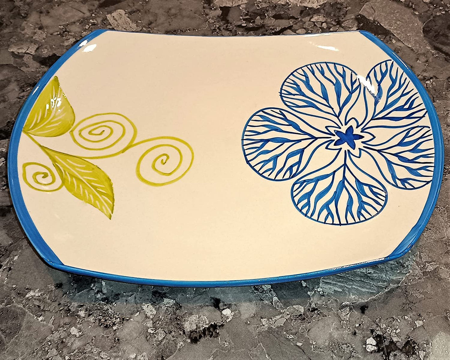 Caffeine Ceramic Handmade White Flora Dinner Set (Set of 3)