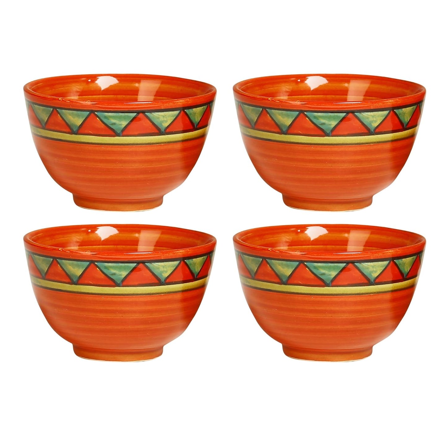 Caffeine Ceramic Handmade Rustic Brown Dessert Bowl (Set of 4, 150 ml) - Caffeine Premium Stoneware