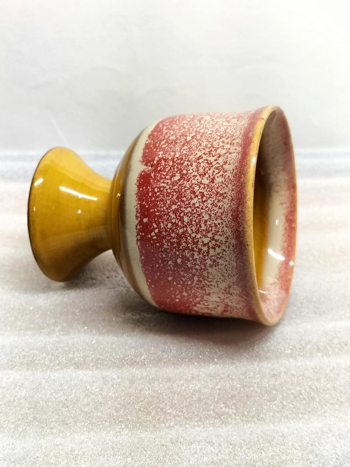 Caffeine Ceramic Stonwear Handmade Pink & Mustard Studio Ice Cream Cup Set of 2 - Caffeine Premium Stoneware