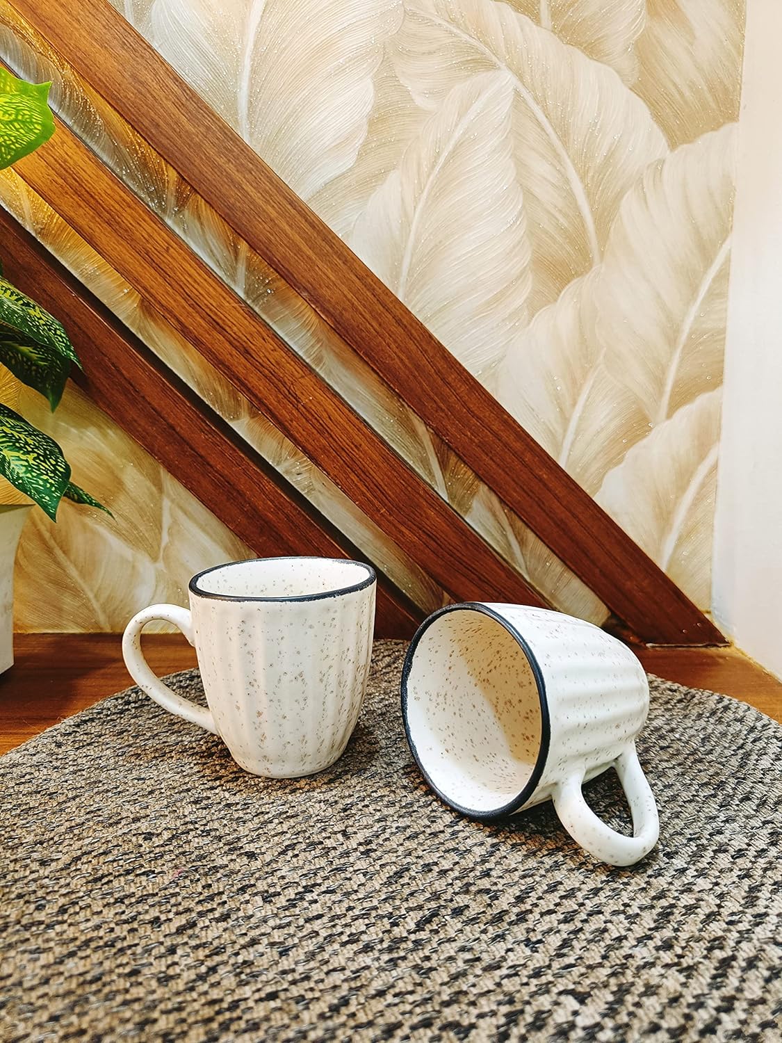 Caffeine Ceramic Handmade White Matte Tea Cup set of 4 - Caffeine Premium Stoneware