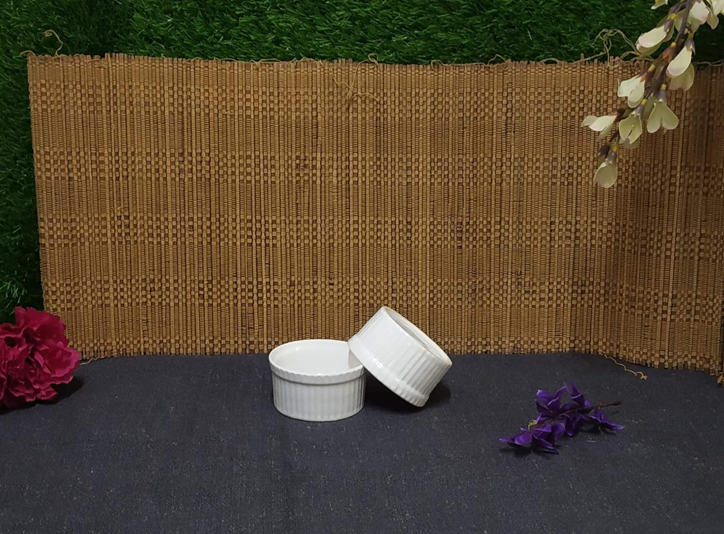 Caffeine Ceramic Handmade Glossy White Combo Dinner Set (4 pcs.)
