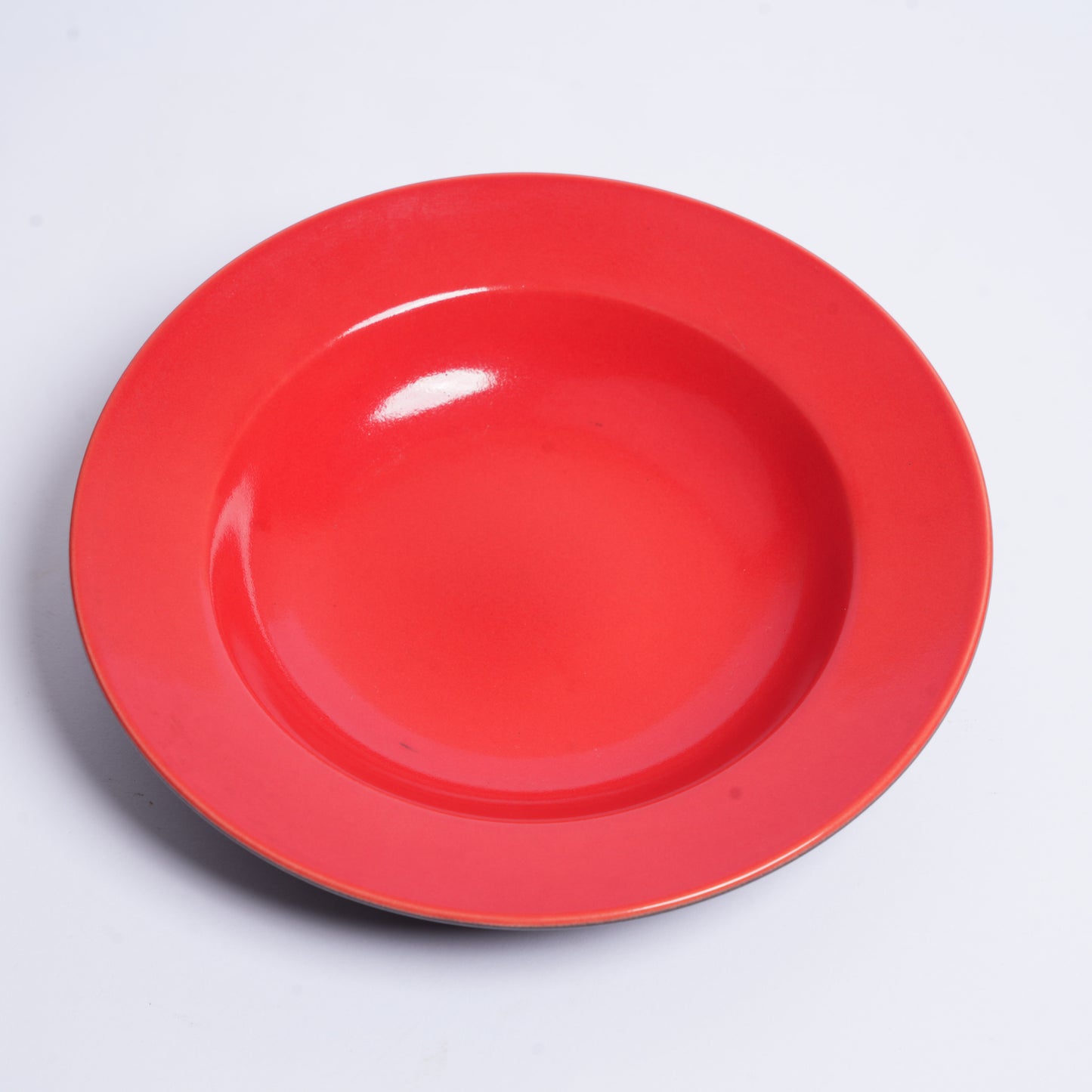 Caffeine Ceramic Handmade Stoneware Orange Round Soup Plate/Maggie Plate/Pasta Plate/Macaroni Plate 9" (Set of 2 Dishwasher & Microwave Safe) - Caffeine Premium Stoneware