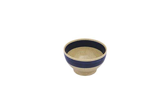 Caffeine Ceramic Handmade Cream Blue Studio Nut Serving Bowl (Set of 2) - Caffeine Premium Stoneware