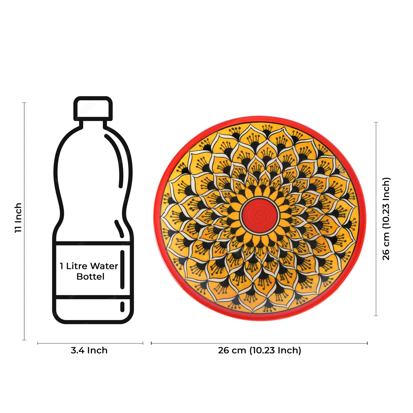 Caffeine Ceramic Handmade Stoneware Orange Morocco Dinner Plates set of 4 - Caffeine Premium Stoneware