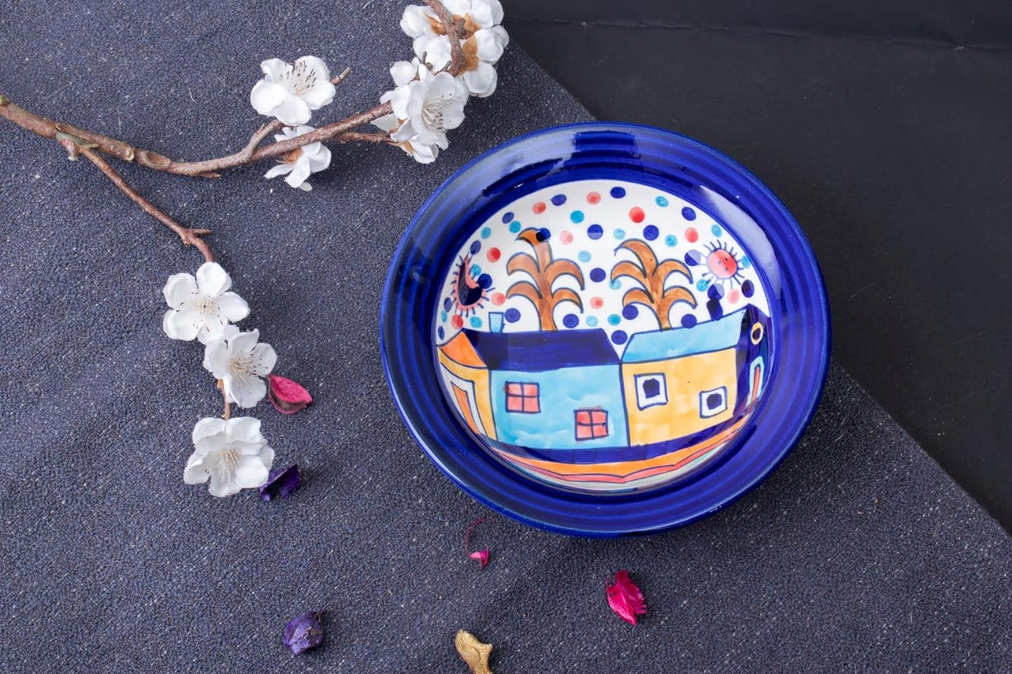 Caffeine Ceramic Handmade Stoneware Family Hut Soup Plates 7.5 inch set of 6 - Caffeine Premium Stoneware