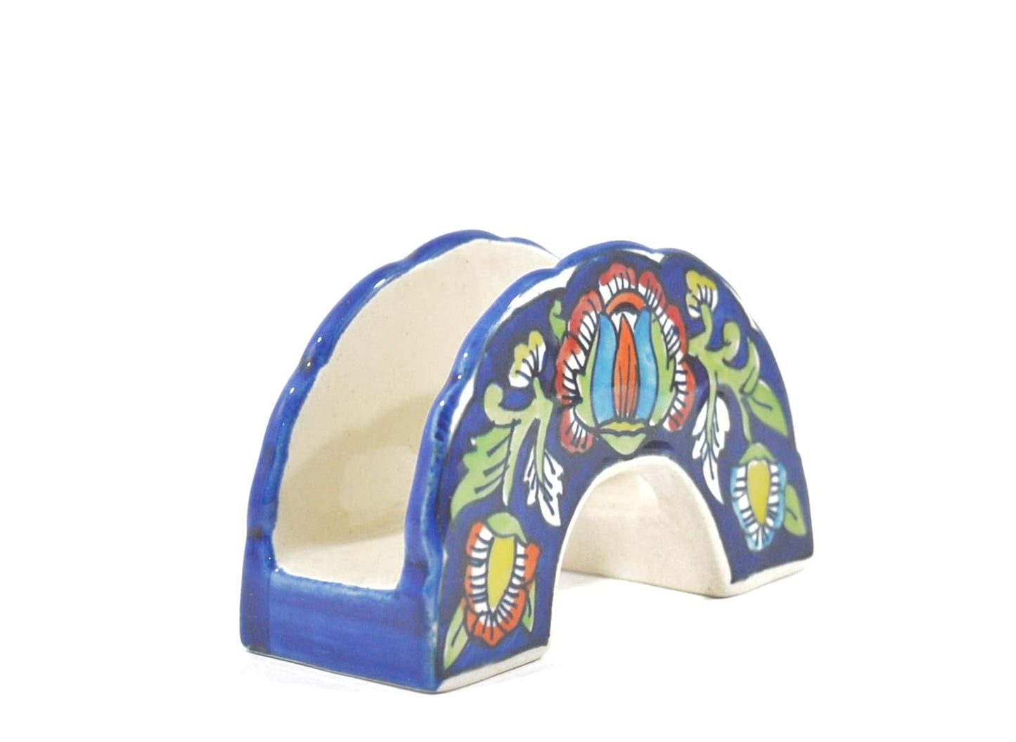 Caffeine Ceramic Handmade Blue Jaipuri Napkin Holder (Set of 1) - Caffeine Premium Stoneware