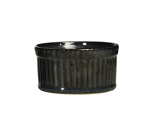 Caffeine Ceramic Handmade Black Glossy Metallic Ramekins Bowls (Set of 6) - Caffeine Premium Stoneware