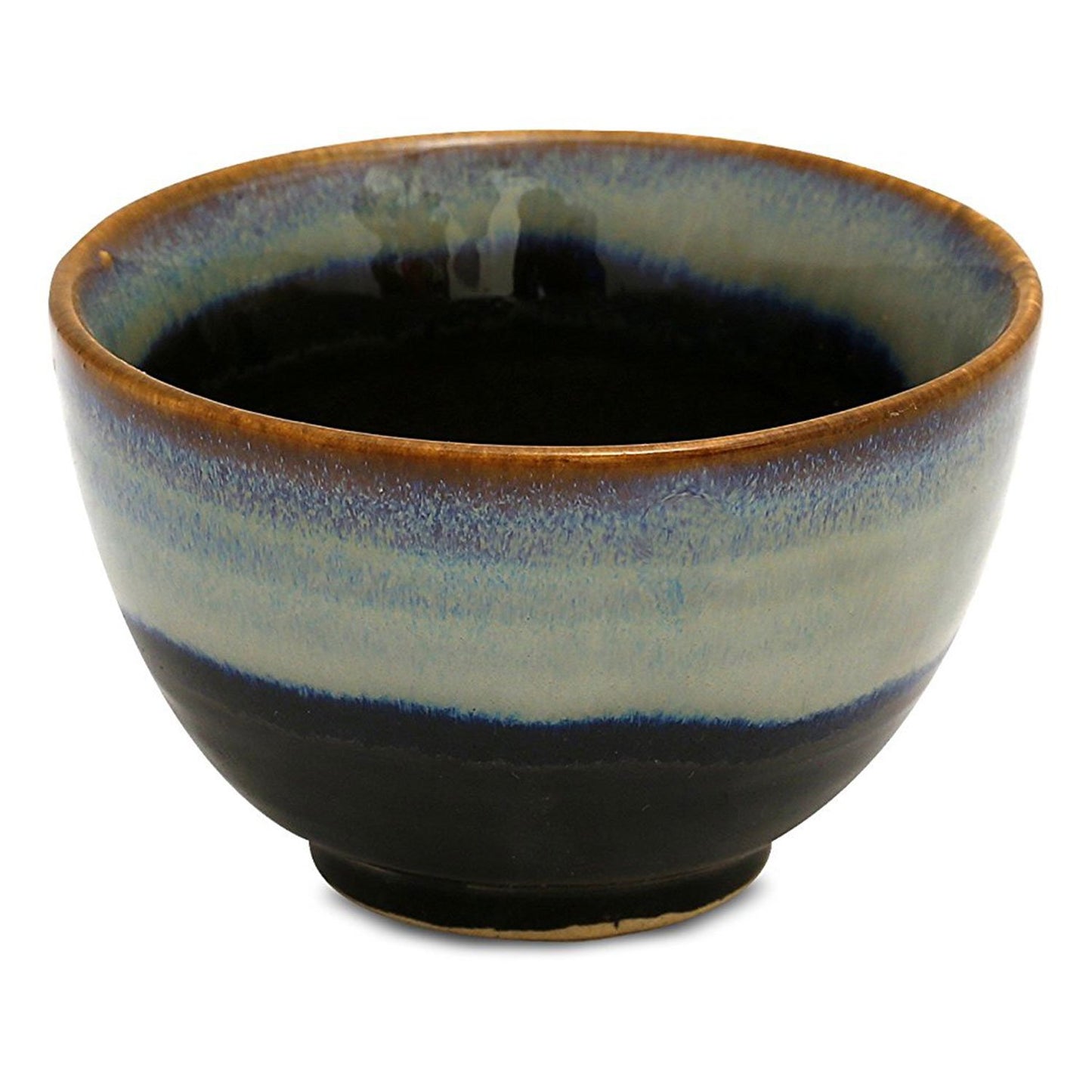 Caffeine Premium Ceramic Handmade Black & Grey Studio Dessert Bowl (Set of 6, 150 ml) - Caffeine Premium Ceramic