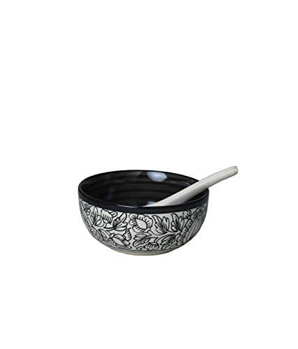 Caffeine Ceramic Handmade Black Perru Dinner Set (37 pcs Microwave & Dishwasher Safe) - Caffeine Premium Stoneware