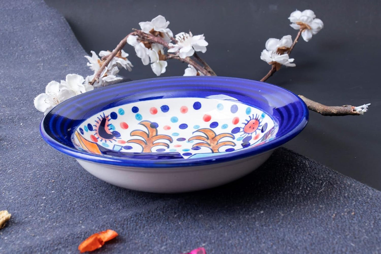 Caffeine Ceramic Handmade Stoneware Family Hut Soup Plates 7.5 inch set of 6 - Caffeine Premium Stoneware
