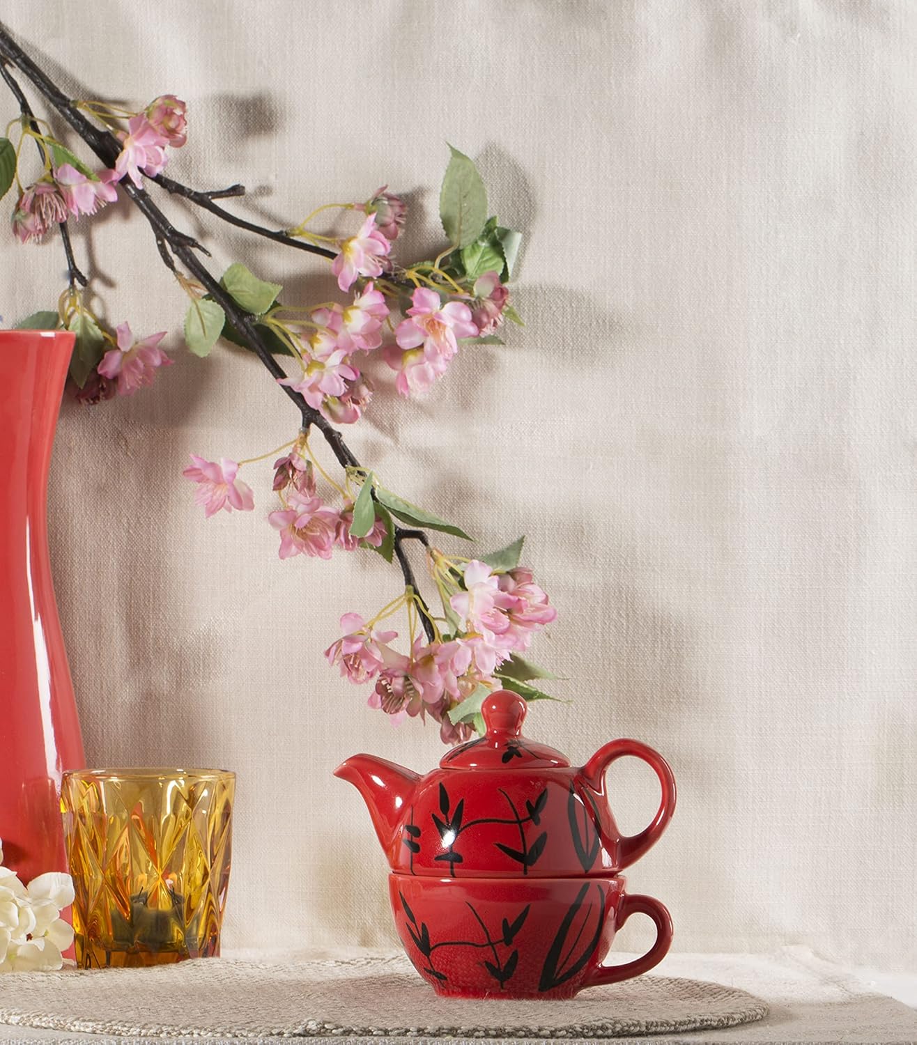 Red Ceramic Tea Pot