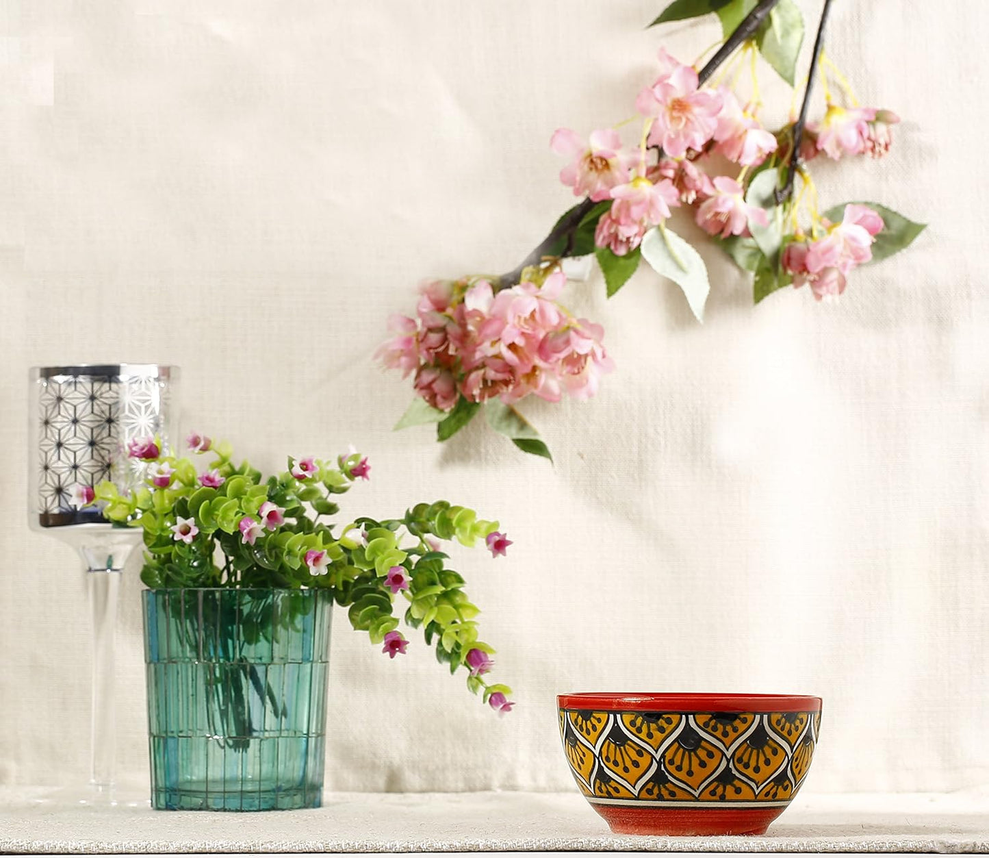 Caffeine Ceramic Handmade Orange Morocco Dessert Bowl (Set of 2, 150 ml) - Caffeine Premium Stoneware