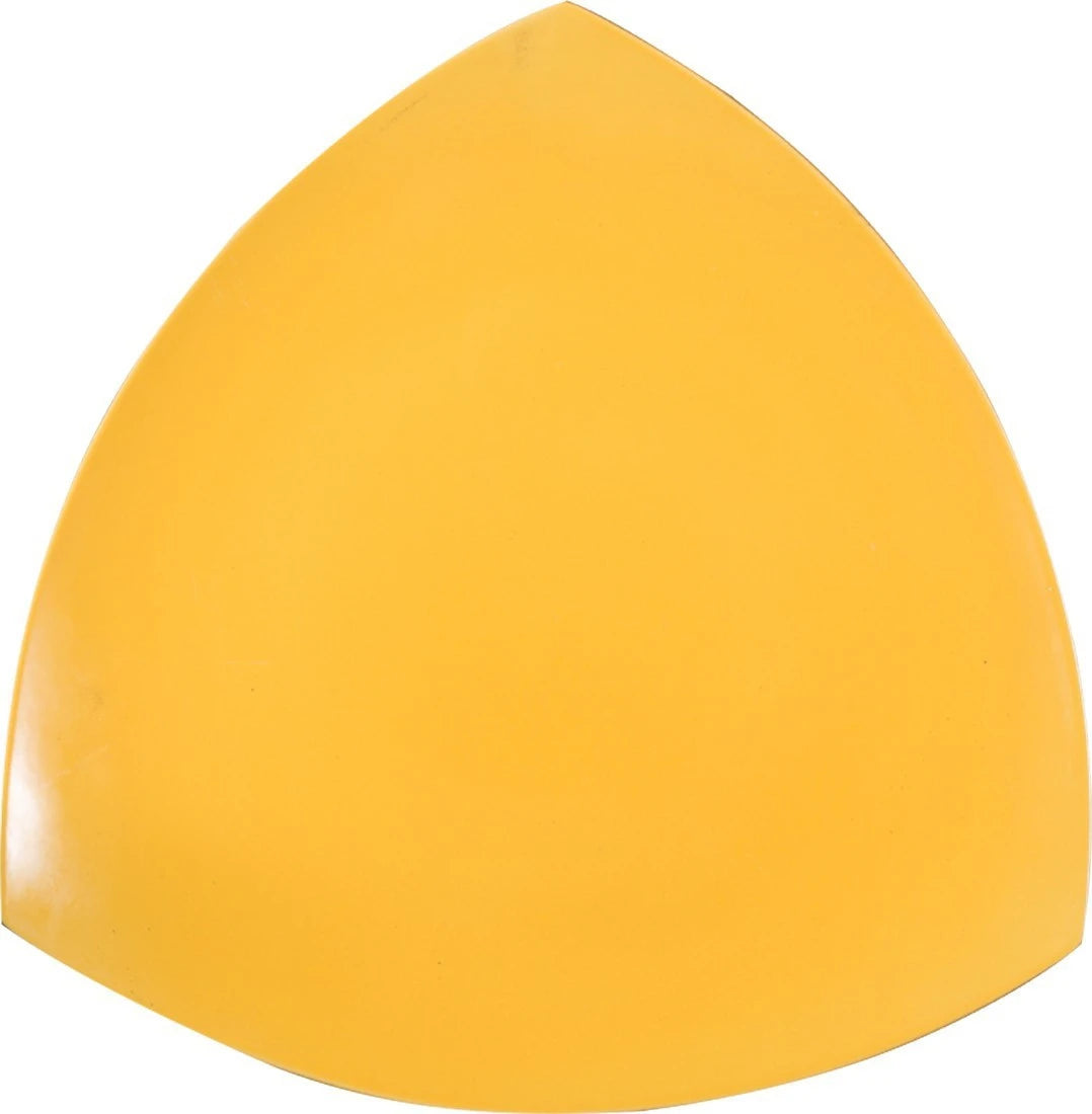 Caffeine Ceramic Handmade Yellow Triangle Plate 11.5 inch (set of2)