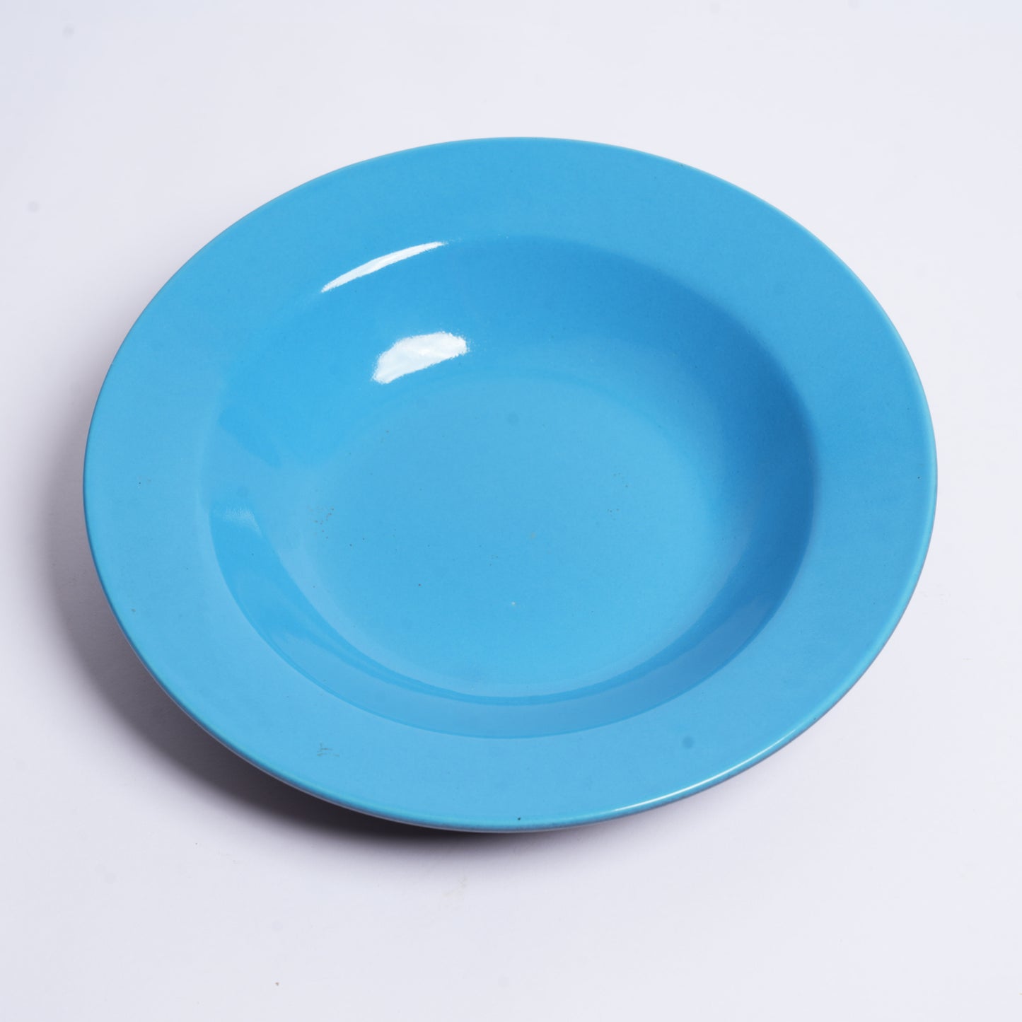 Caffeine Ceramic Handmade Stoneware Blue 9 inches Soup Plate/Pasta Plate/Maggie Plate/Macaroni Plate (Set of 4 Dishwasher & Microwave Safe) - Caffeine Premium Stoneware