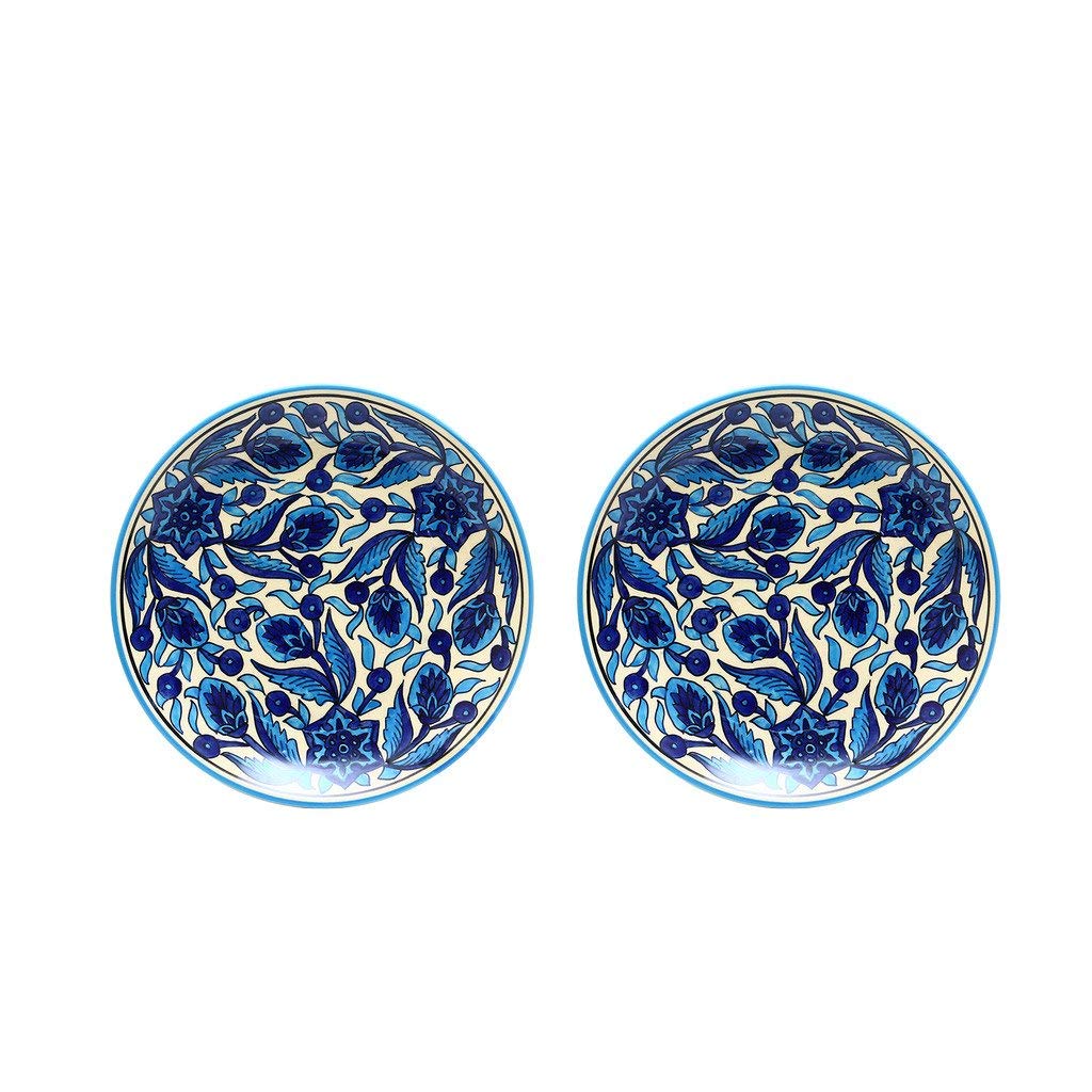 blue_flora_dinner_plate - Caffeine Premium Ceramic