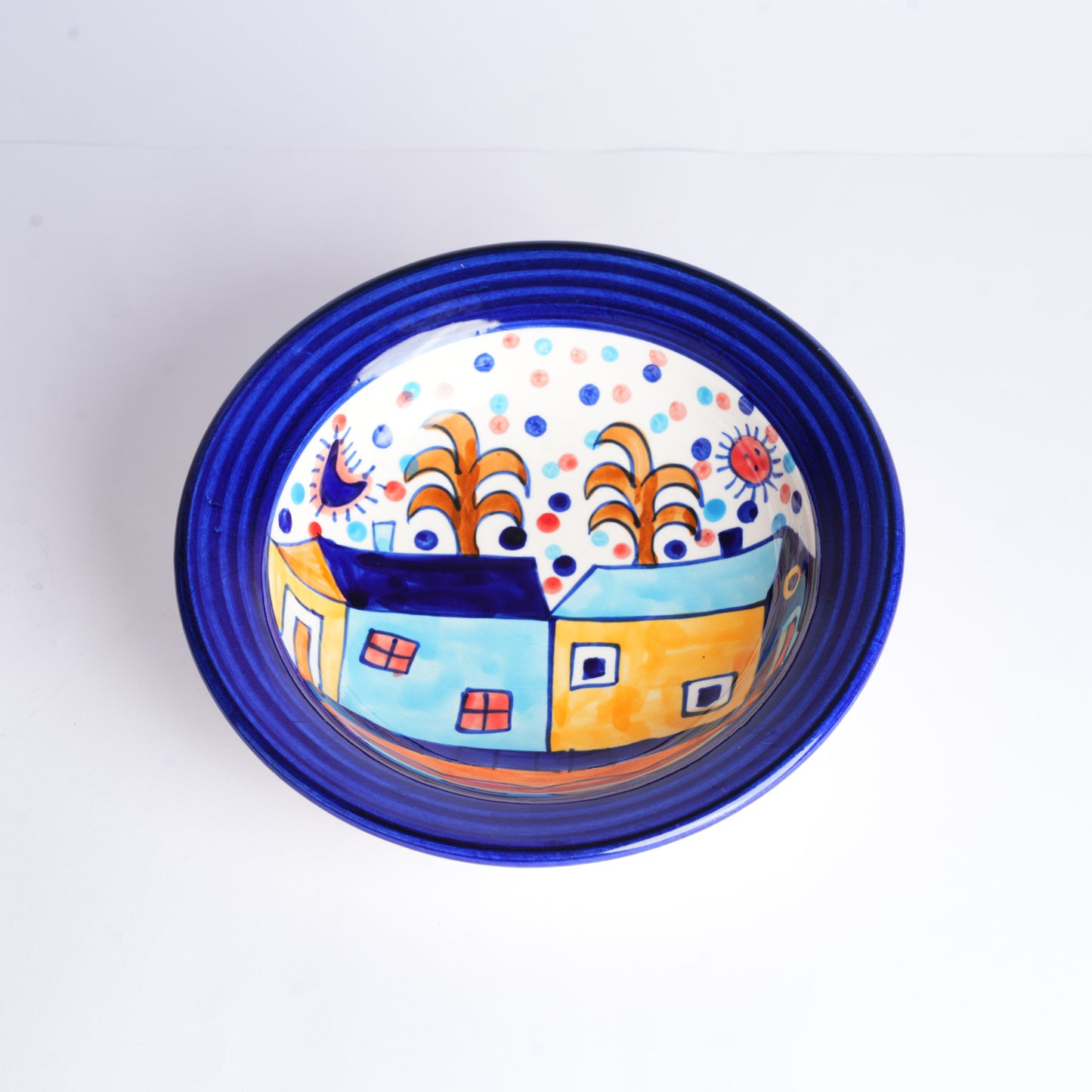 Caffeine Ceramic Handmade Stoneware Family Hut Soup Plates ,Pasta Plates, Maggie Plates 7 inch ( Set of 2 Microwave & Dishwasher Safe ) - Caffeine Premium Stoneware