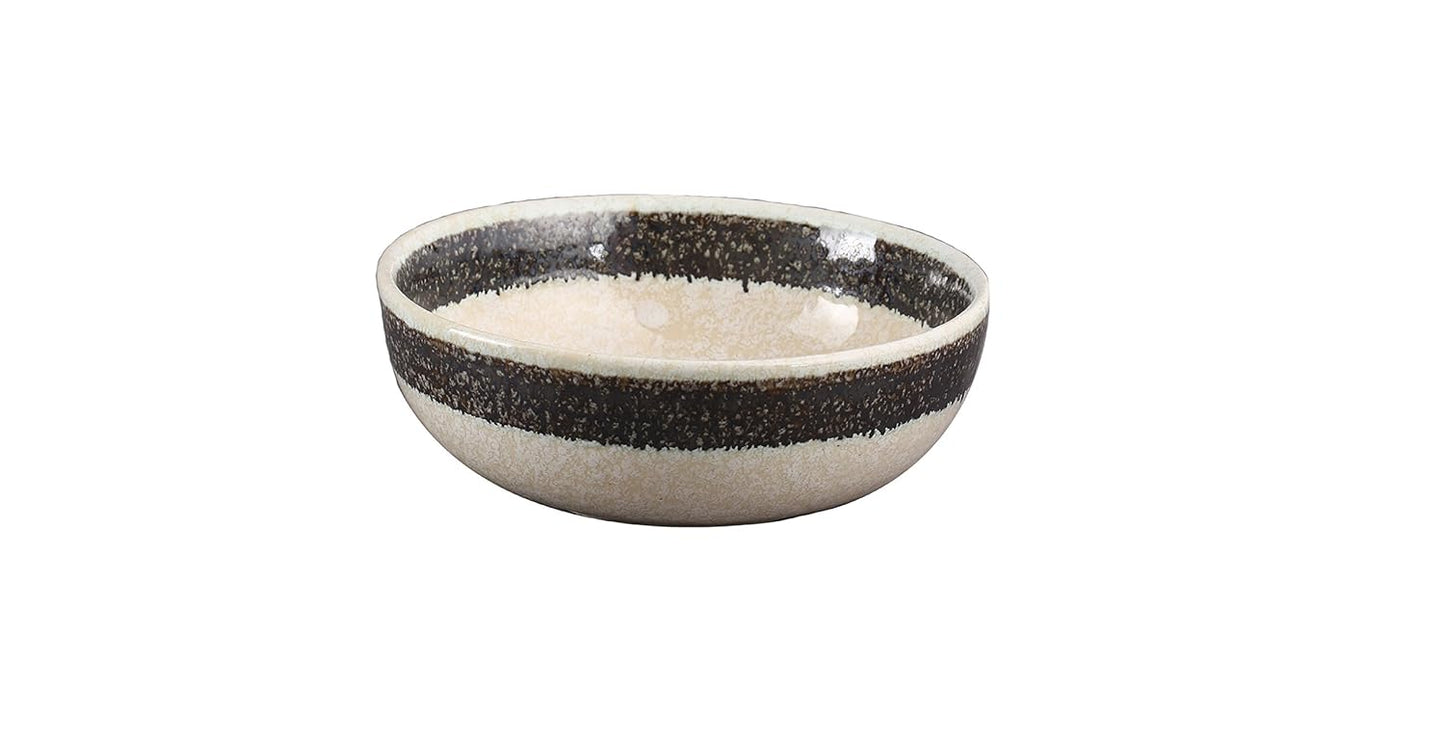 Caffeine Ceramic Handmade White Marble Dinner Set (Set of 19 Pieces)