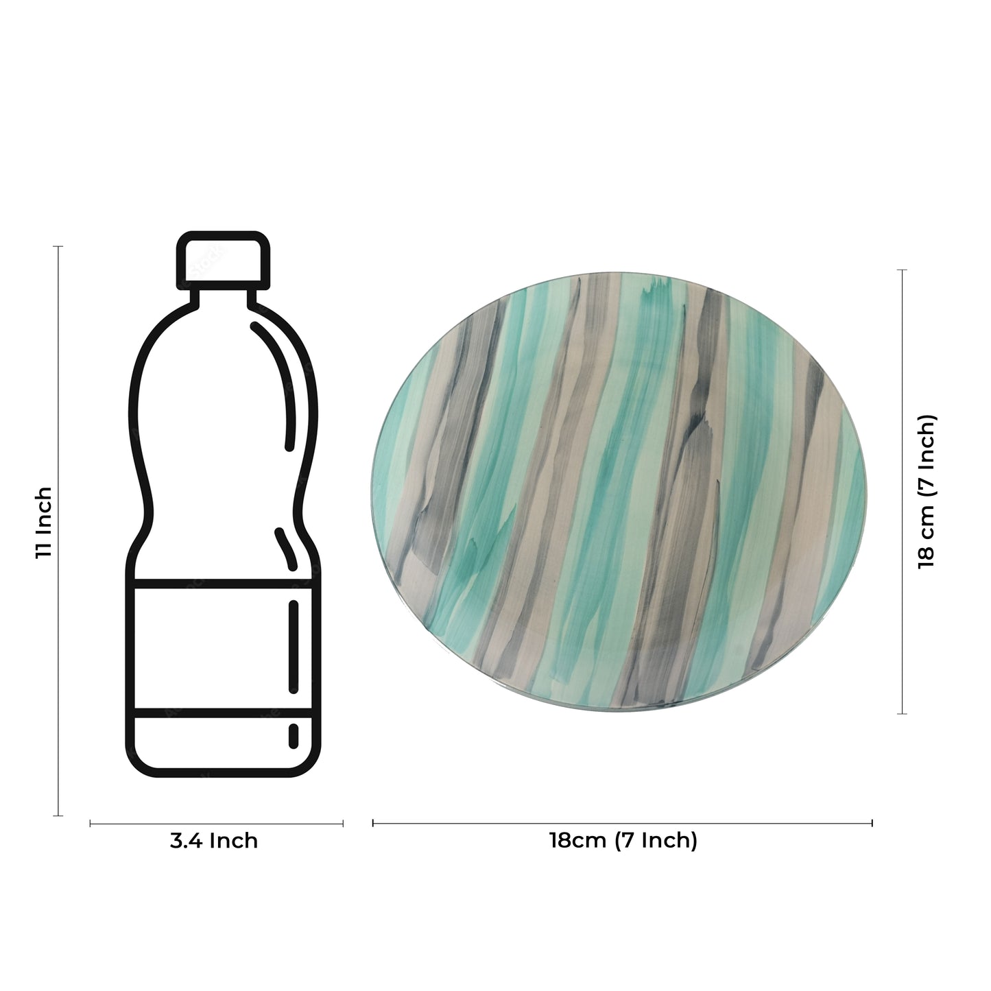 Caffeine Ceramic Handmade Stoneware Sea Green Quarter Plate 7”(Set of 6 ) - Caffeine Premium Stoneware