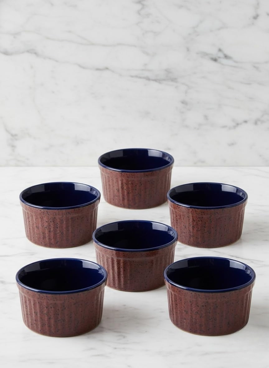 Caffeine Ceramic Handmade Rosy Finch Ramekins (Set of 6)