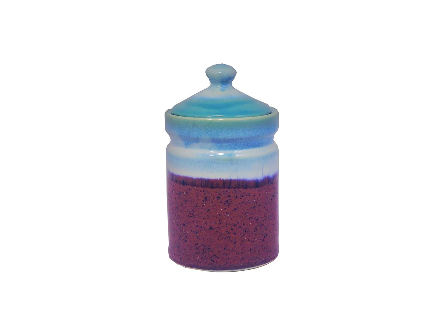 Caffeine Ceramic Stoneware Handmade Multi Colour Maroon And Purple Studio Barni/Pickle Jar (Set of 3) - Caffeine Premium Stoneware