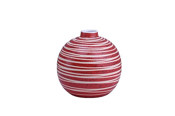 Red and white matki vase