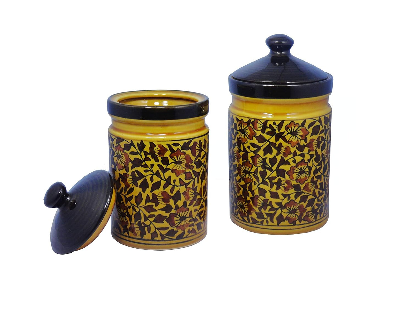 Caffeine Ceramic Stoneware Handmade Brown Sehra Barni / Pickle Jar (Set of 3) - Caffeine Premium Stoneware